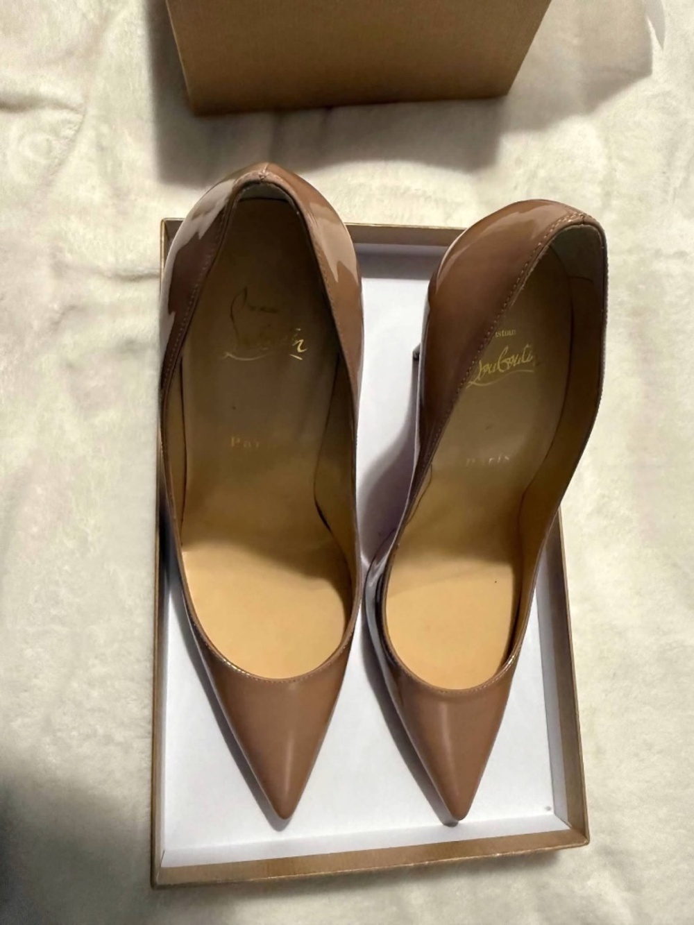 Nude Christian Louboutin Kate 100 Patent